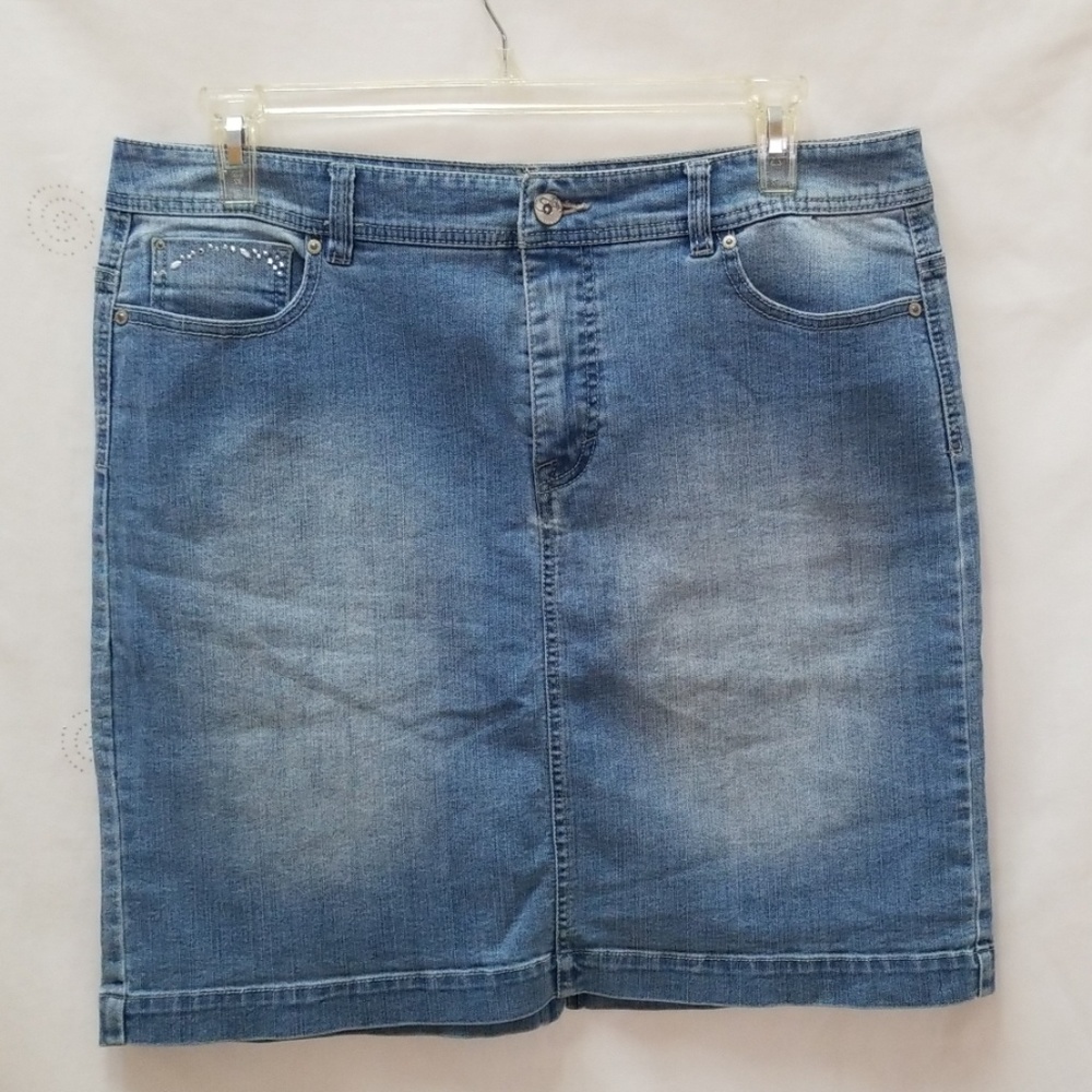 Style & Co womens tummy control denim skirt 16